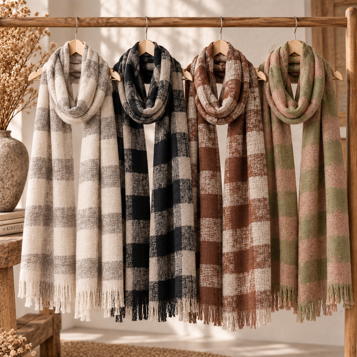 Kuschelig weicher Schal mit elegantem Muster