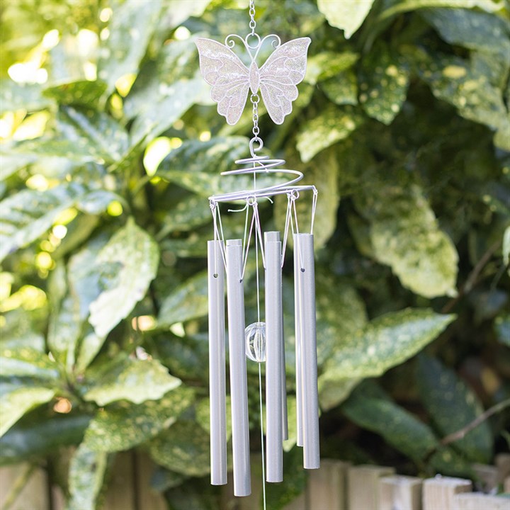 White Butterfly – Windspiel mit Schmetterling