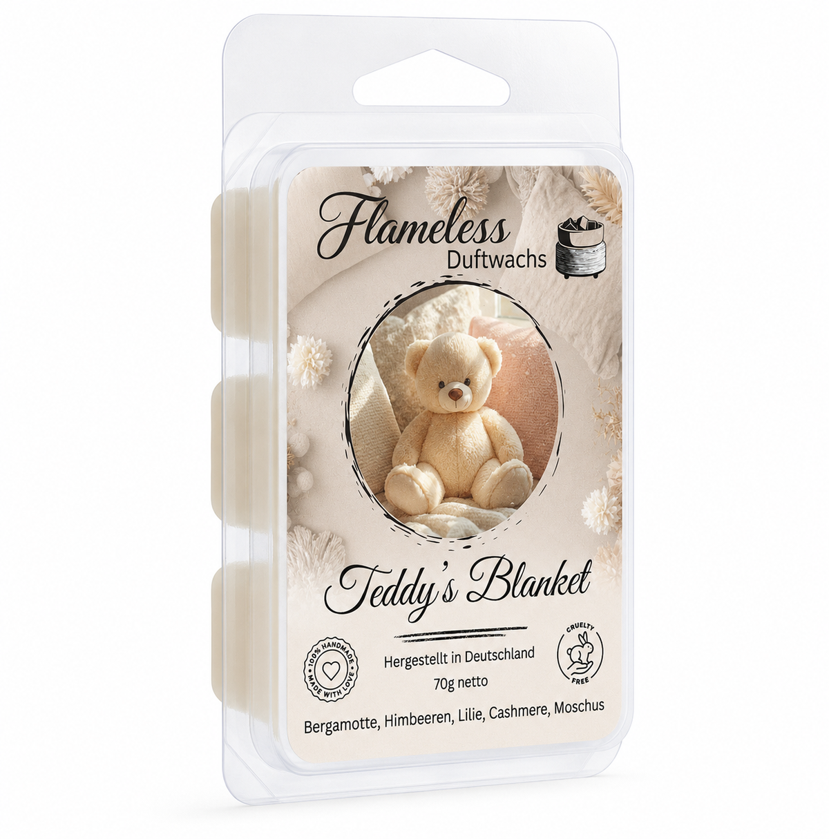 FLAMELESS Soja-Duftwachs TEDDY'S BLANKET 70 g