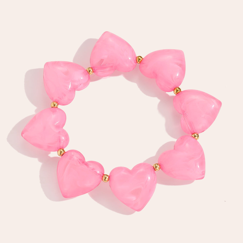 Acrylic Hearts Armkette Pink – 20 cm Statement-Armband