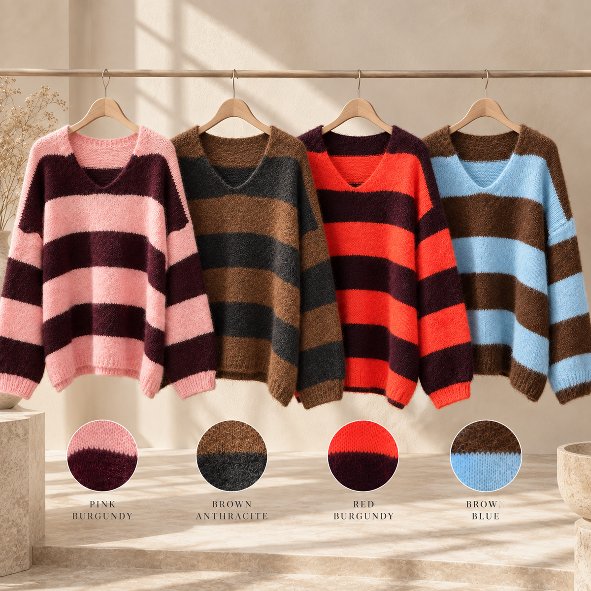 Alpaca Striped Sweater – Soft & Cozy