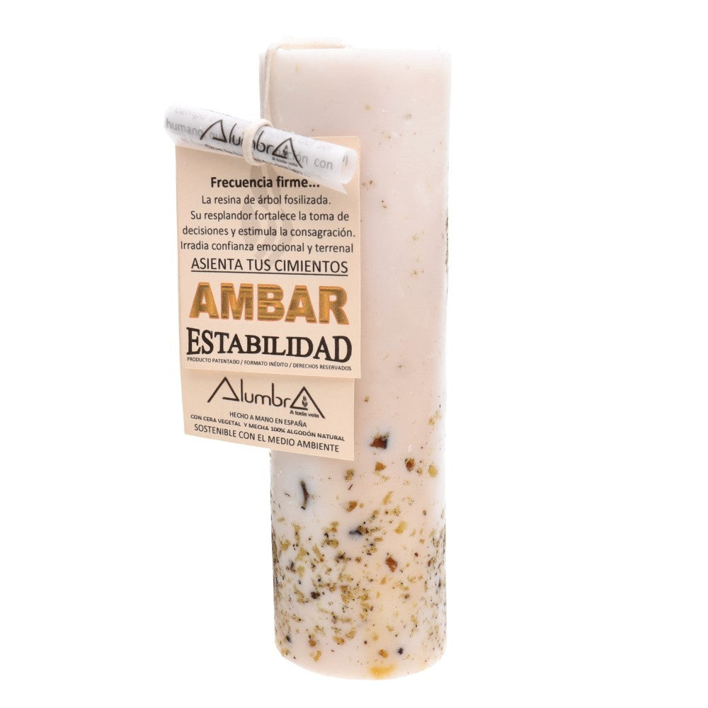 Ritualkerze - Bernstein | Stabilität & Geborgenheit