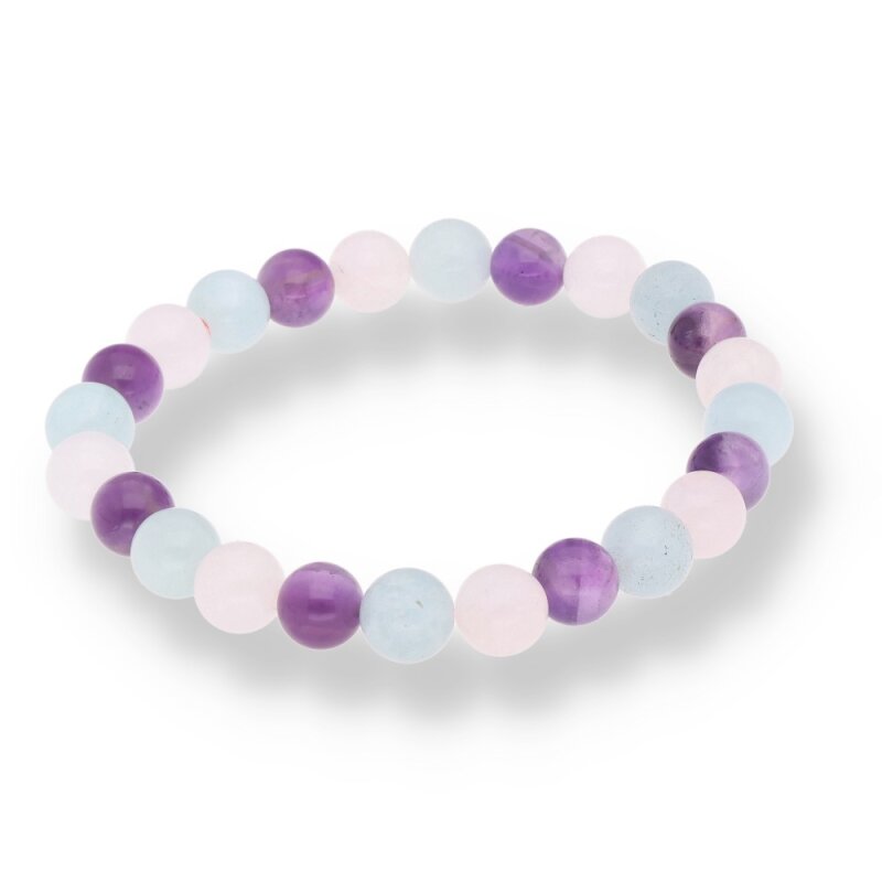 Aquamarin - Amethyst - Rosenquarz Armband