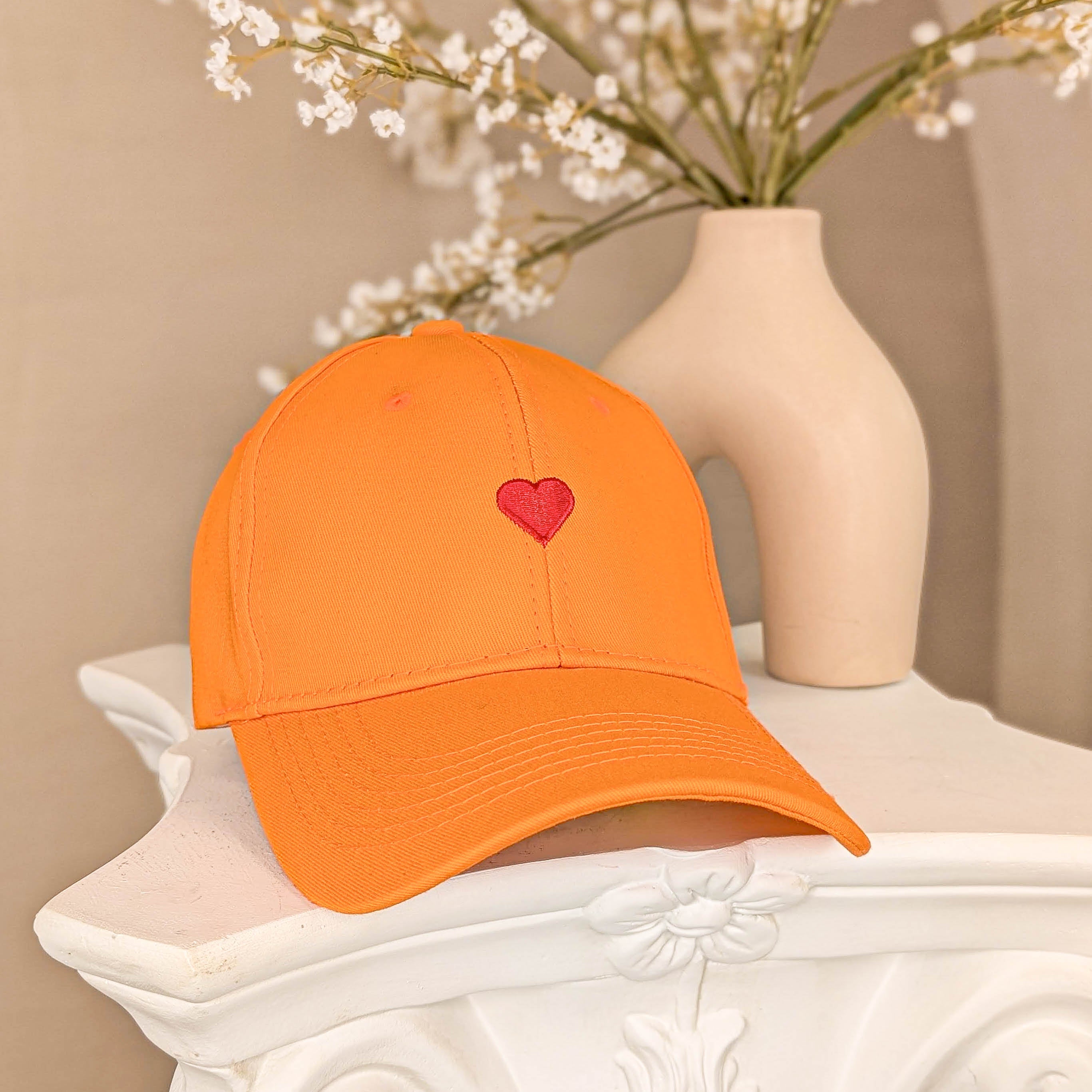 Cap mit Herzmotiv - Orange