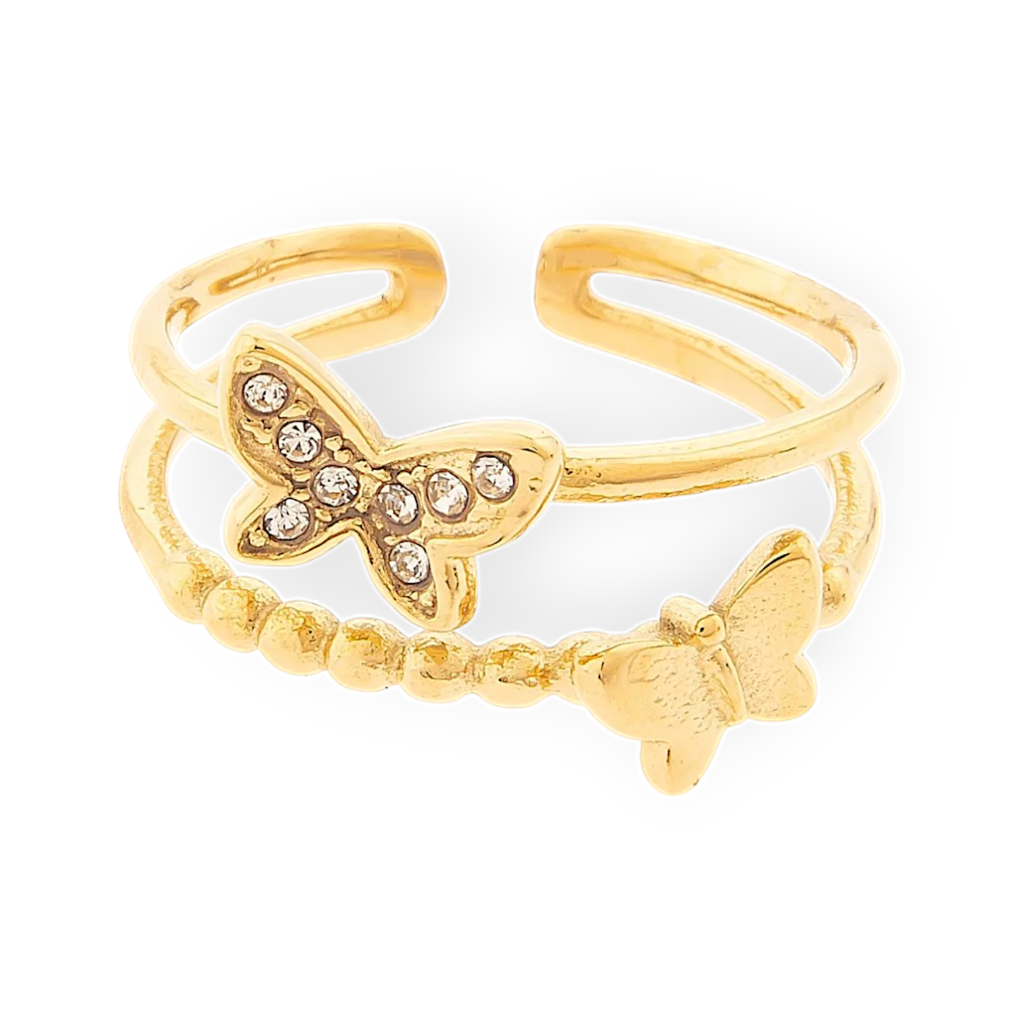 Doppelter Schmetterling Ring