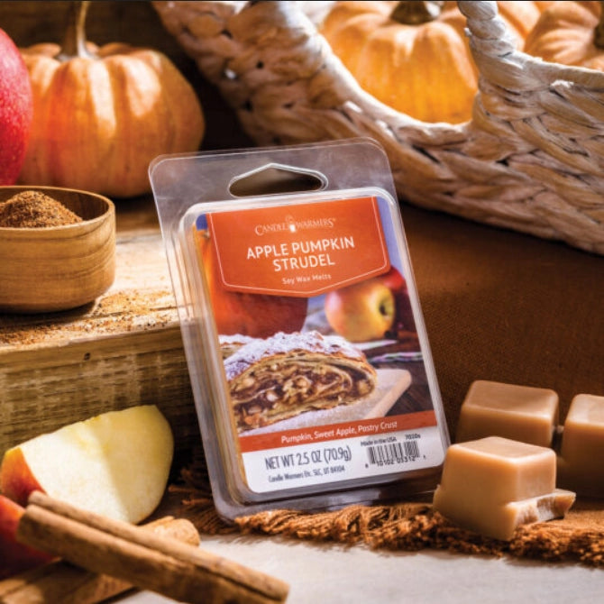 Wachsmelt – Apple Pumpkin Strudel | Handgegossen aus 100% Sojawachs, Apfel-Kürbis-Strudel-Duft