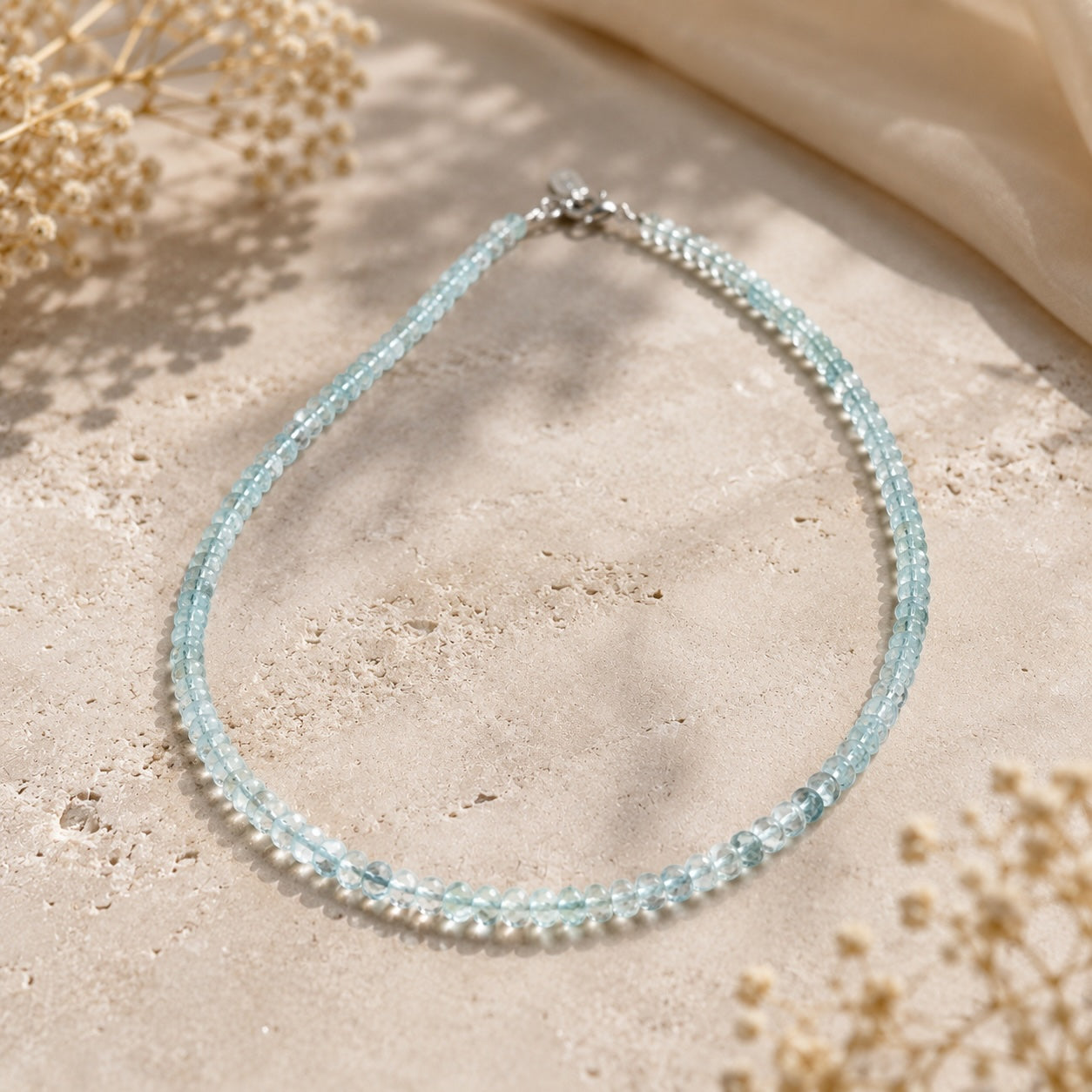 Aquamarin Edelsteinkette – facettiert