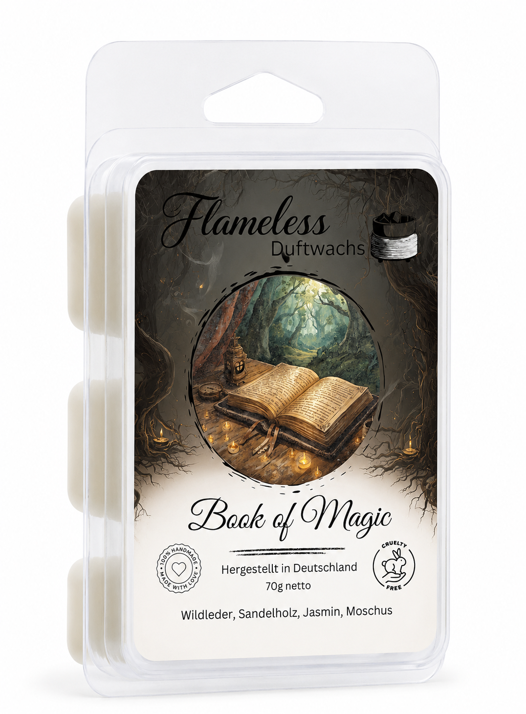 FLAMELESS Soja-Duftwachs HALLOWEEN BOOK OF MAGIC 70 g