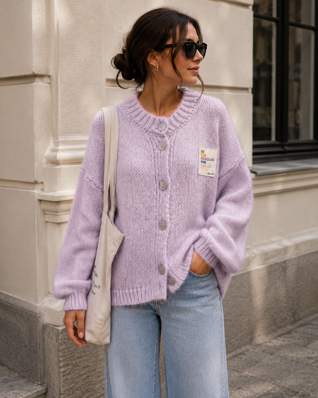Be the Reason for Smiles Today Cardigan - Lavendel
