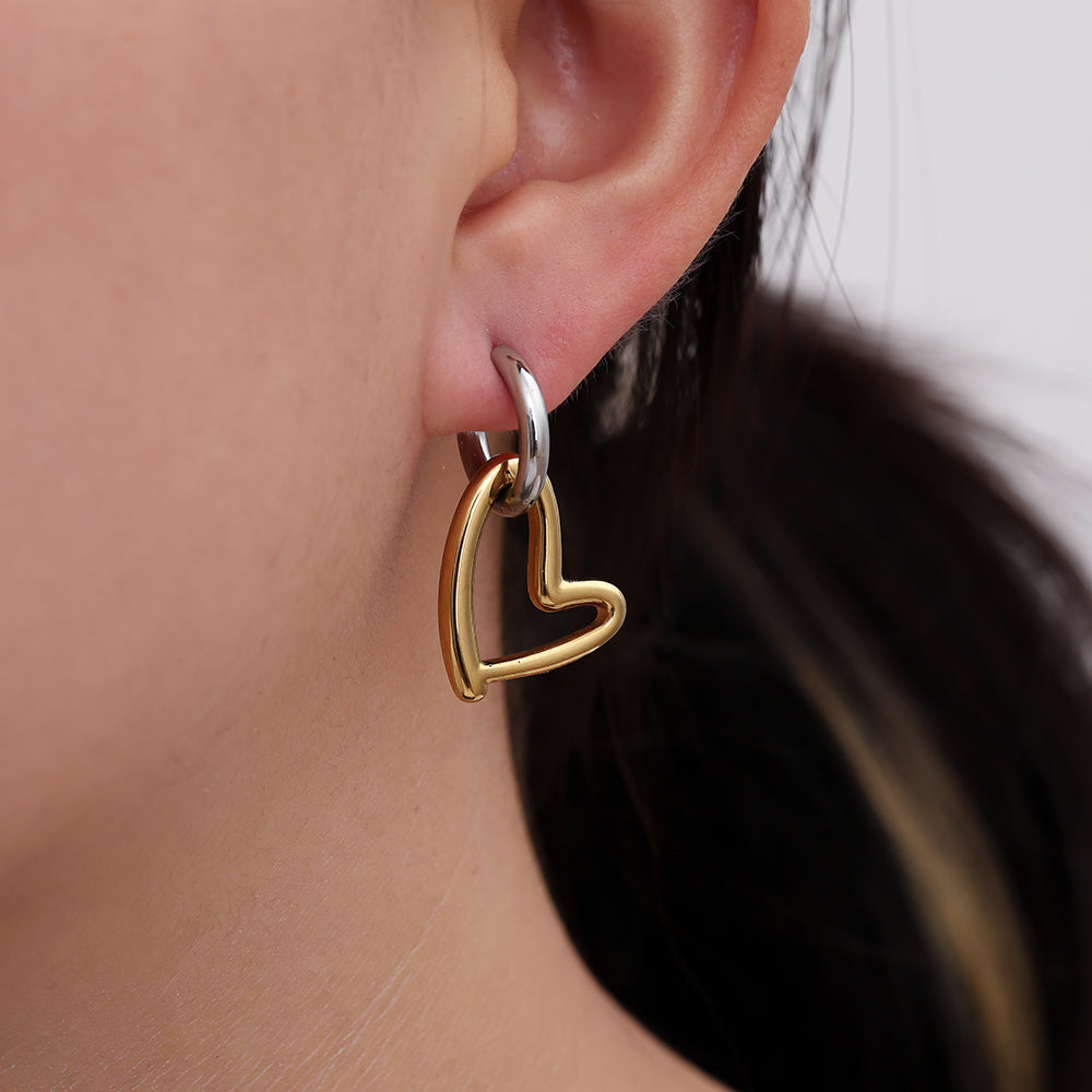 Bicolor Heart Ohrringe