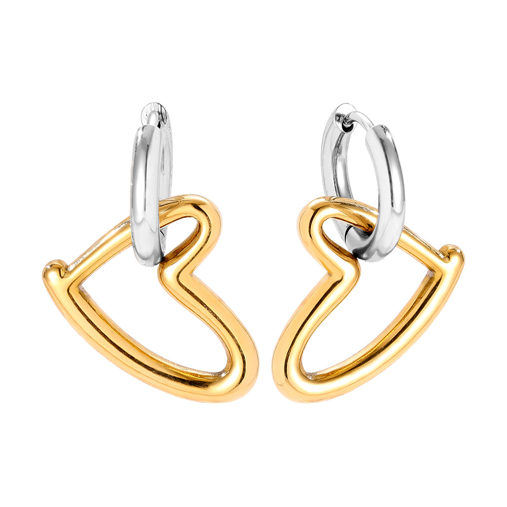 Bicolor Heart Ohrringe