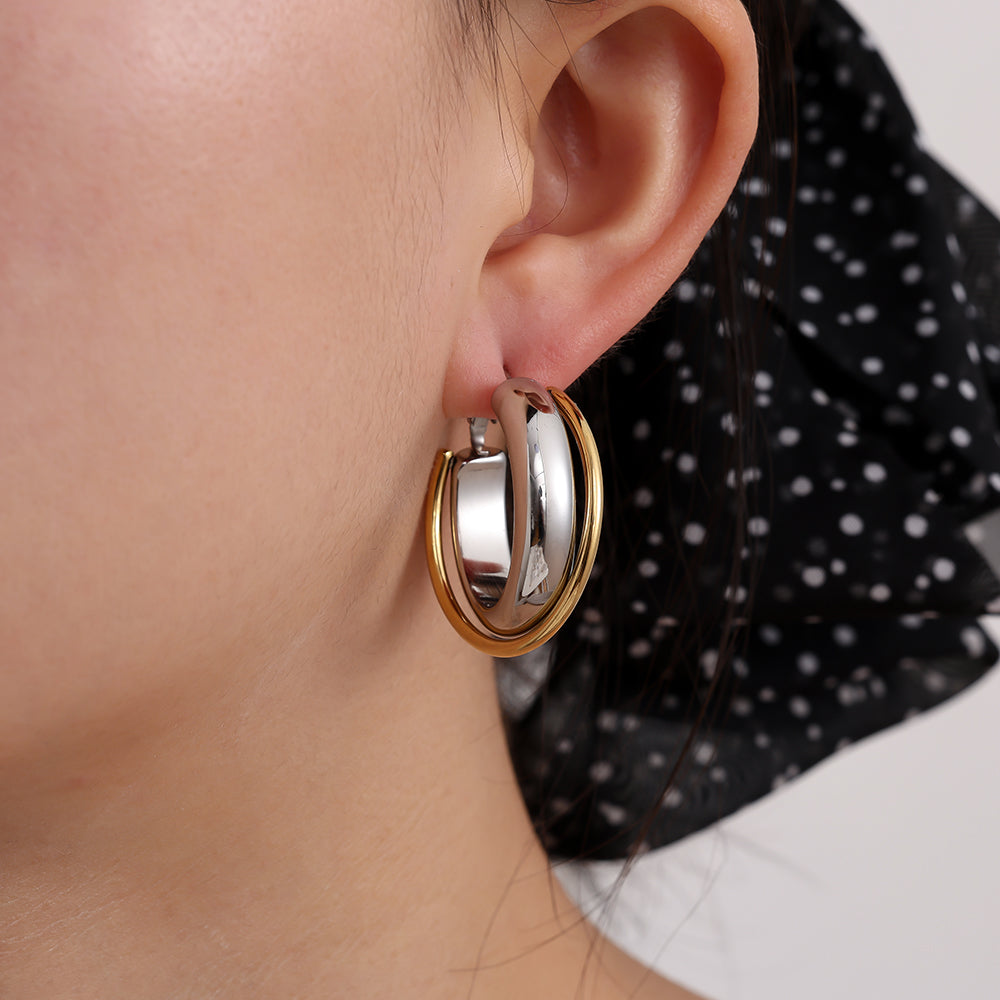 Bicolor Hoops Ohrringe