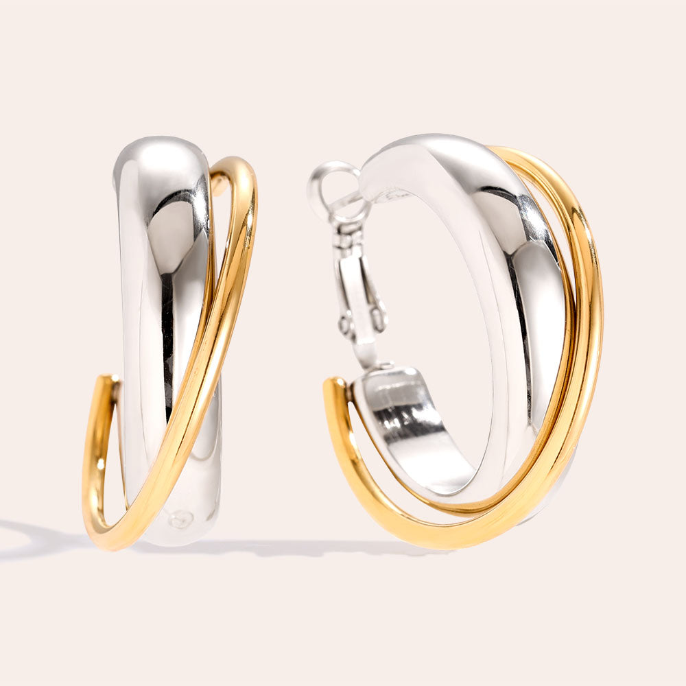 Bicolor Hoops Ohrringe