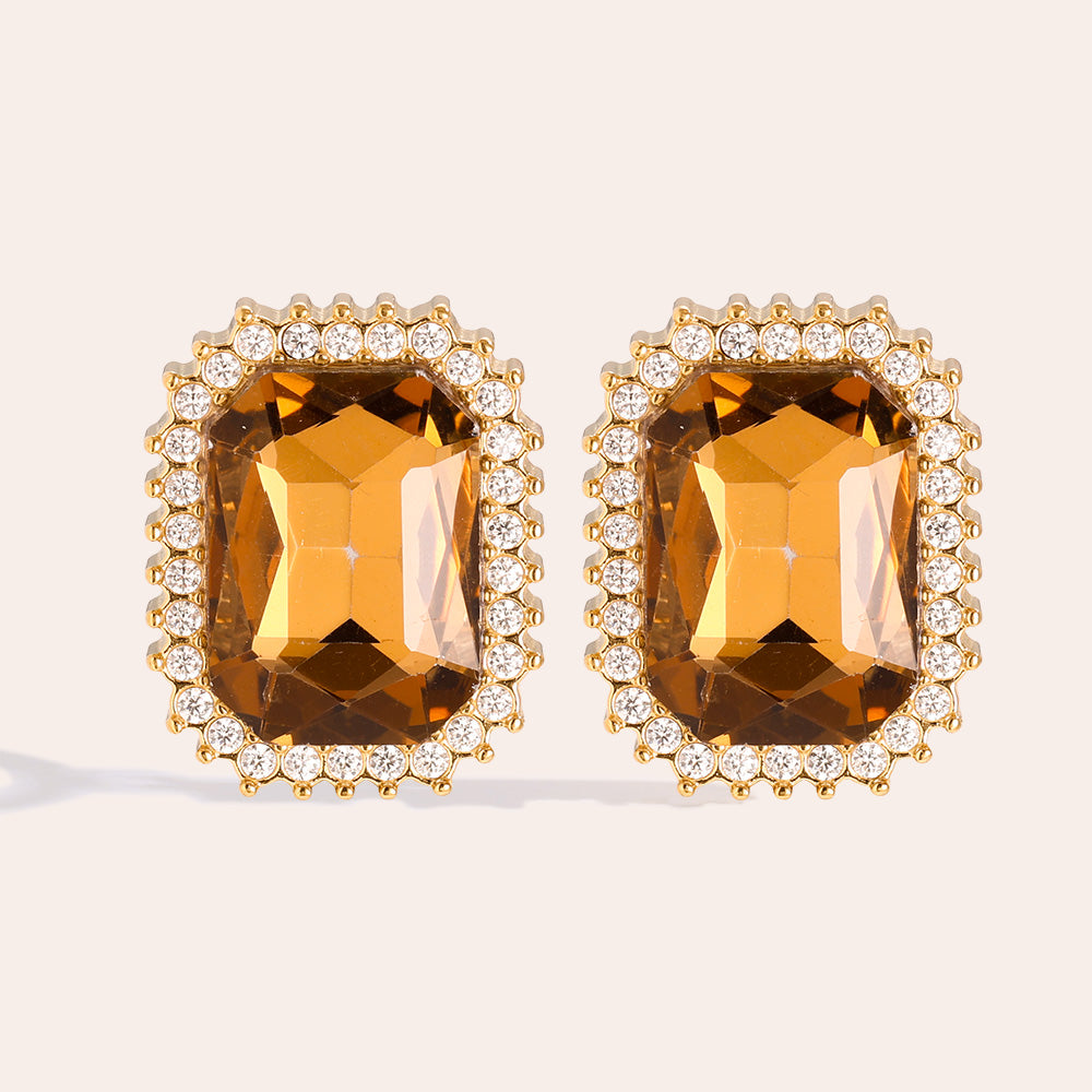 Big Brown Diamond Ohrringe