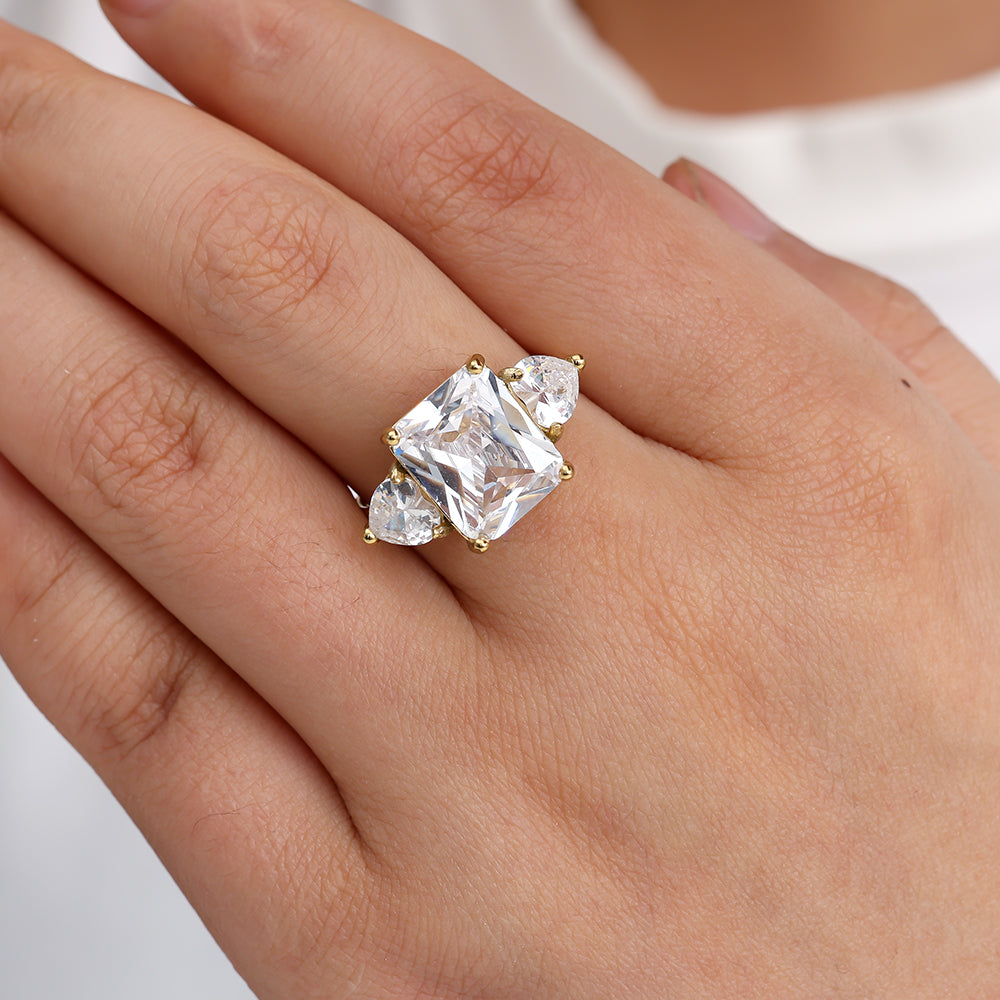 Big Diamond Heart Ring