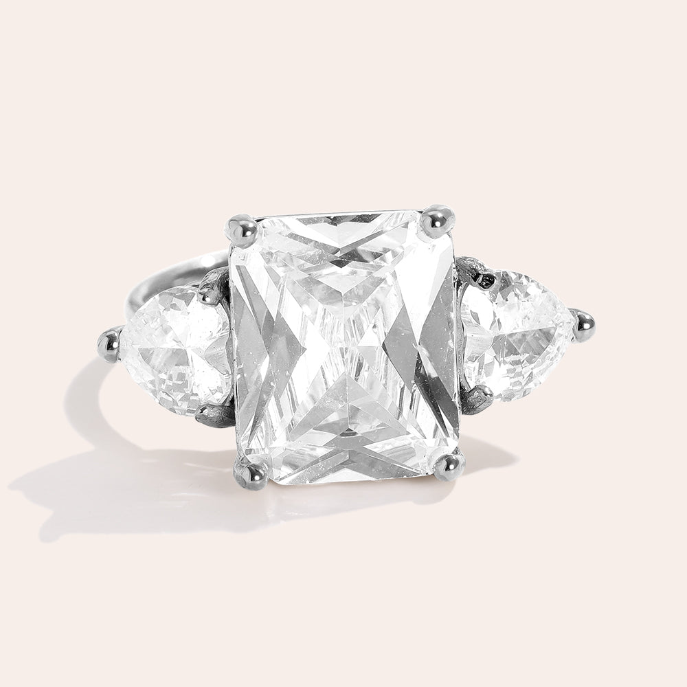 Big Diamond Heart Ring