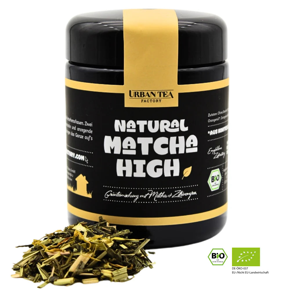 Natural Matcha High – Bio-Grünteemischung mit Matcha & Zitronengras – 45g Dose