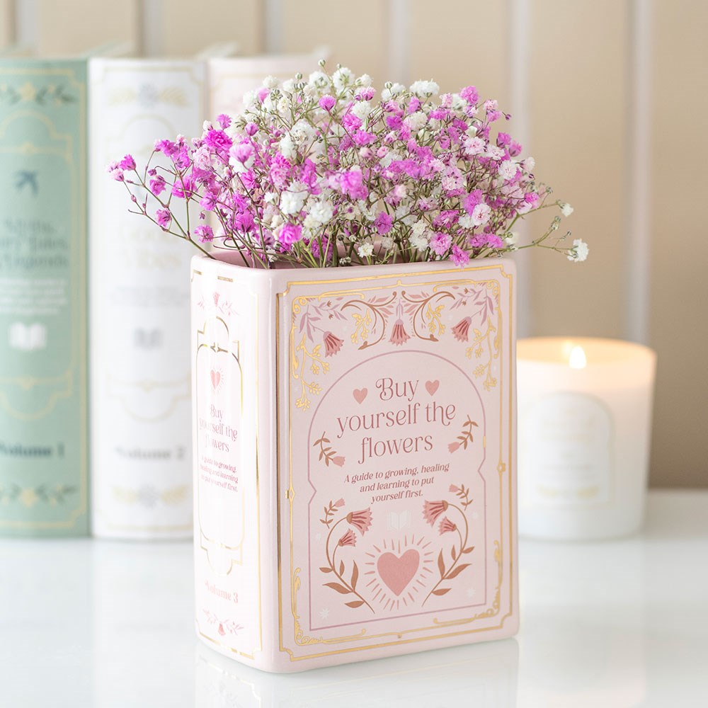 Vase in Buchform aus Keramik – Dekovase für Buchliebhaber