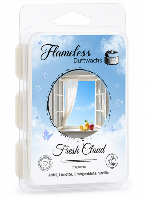 FLAMELESS Soja-Duftwachs FRESH CLOUD 70 g
