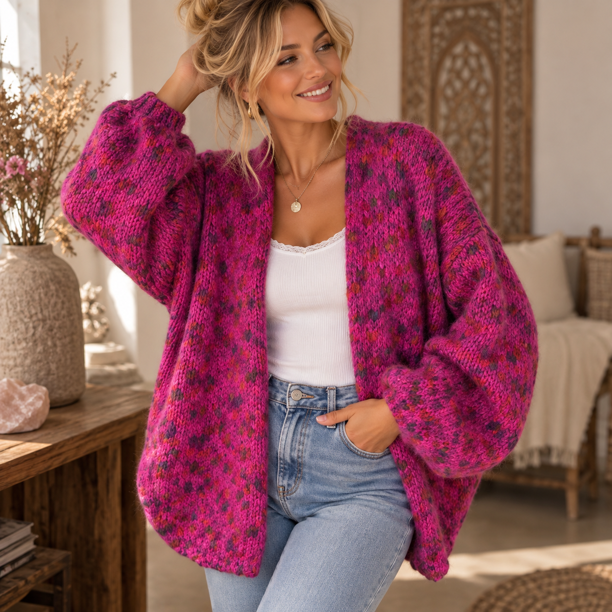 Konfetti Cardigan – Magenta