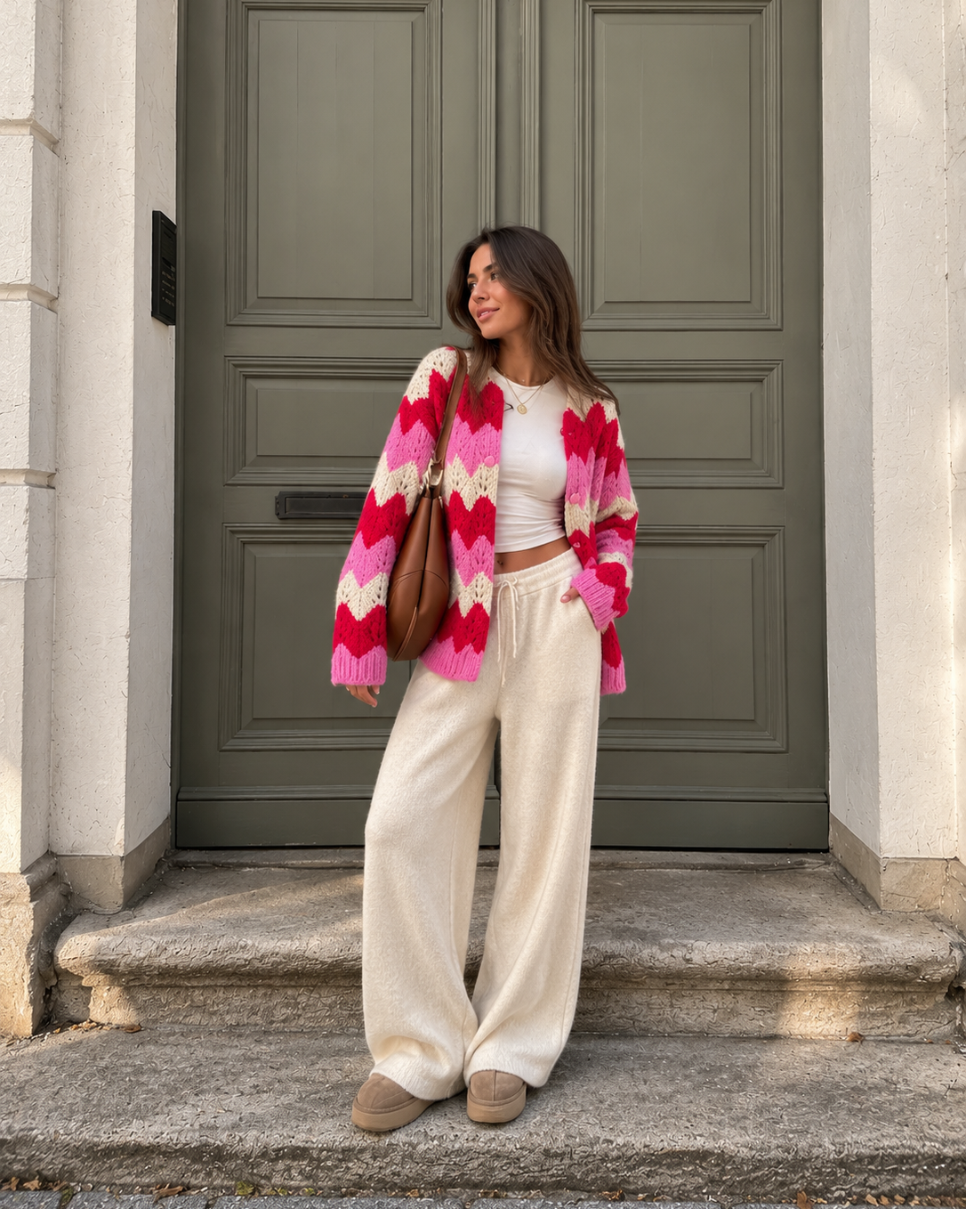 Cozy Cardigan mit Wellenmuster