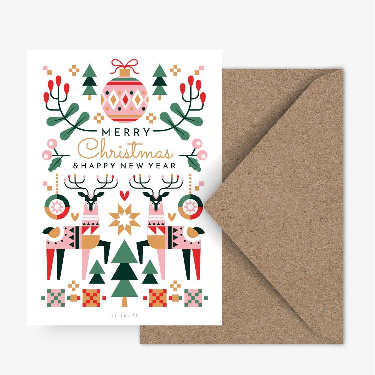 Postkarte - Geometric Christmas