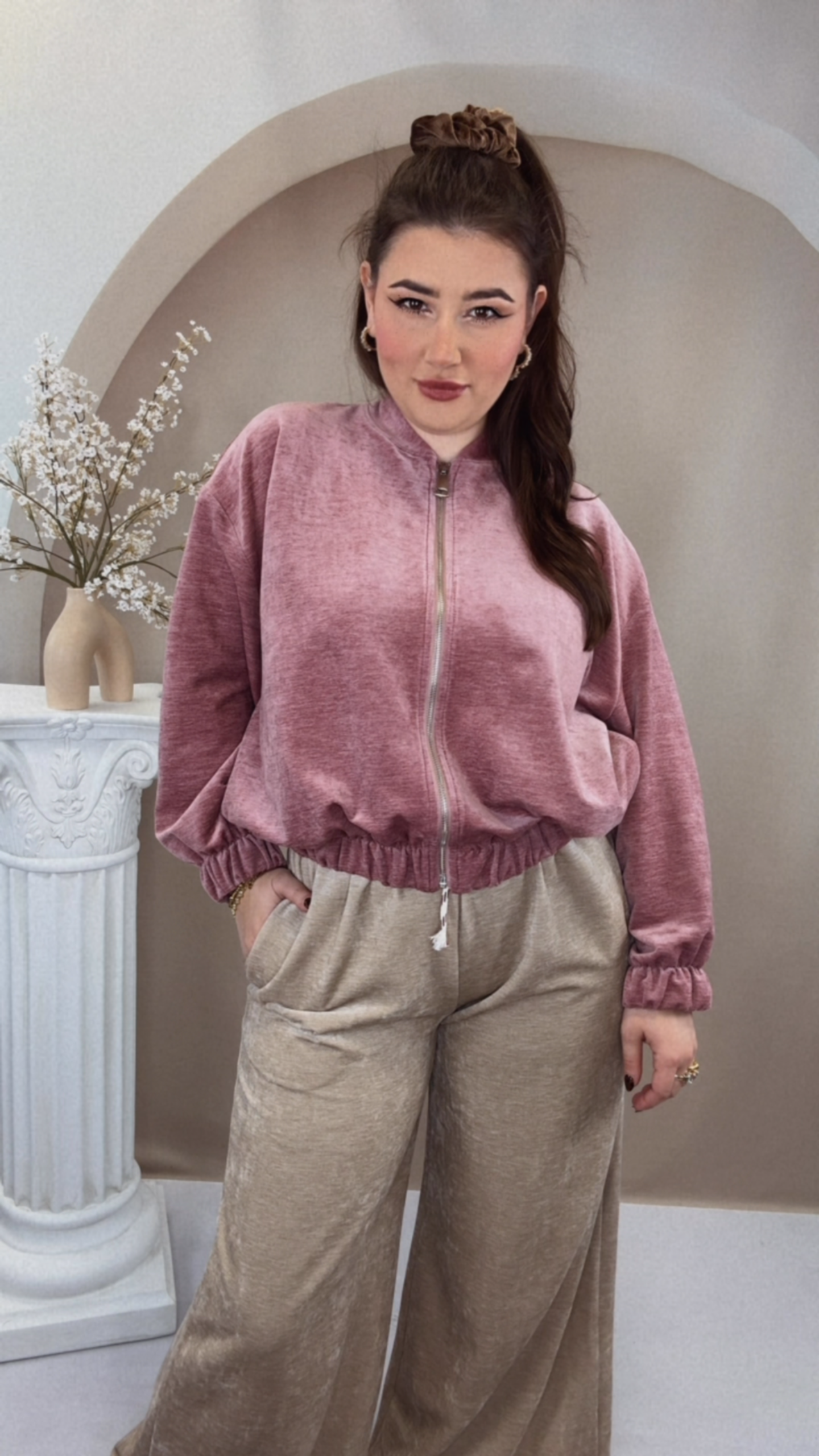 Super Cozy Samt Zipper - Sakura
