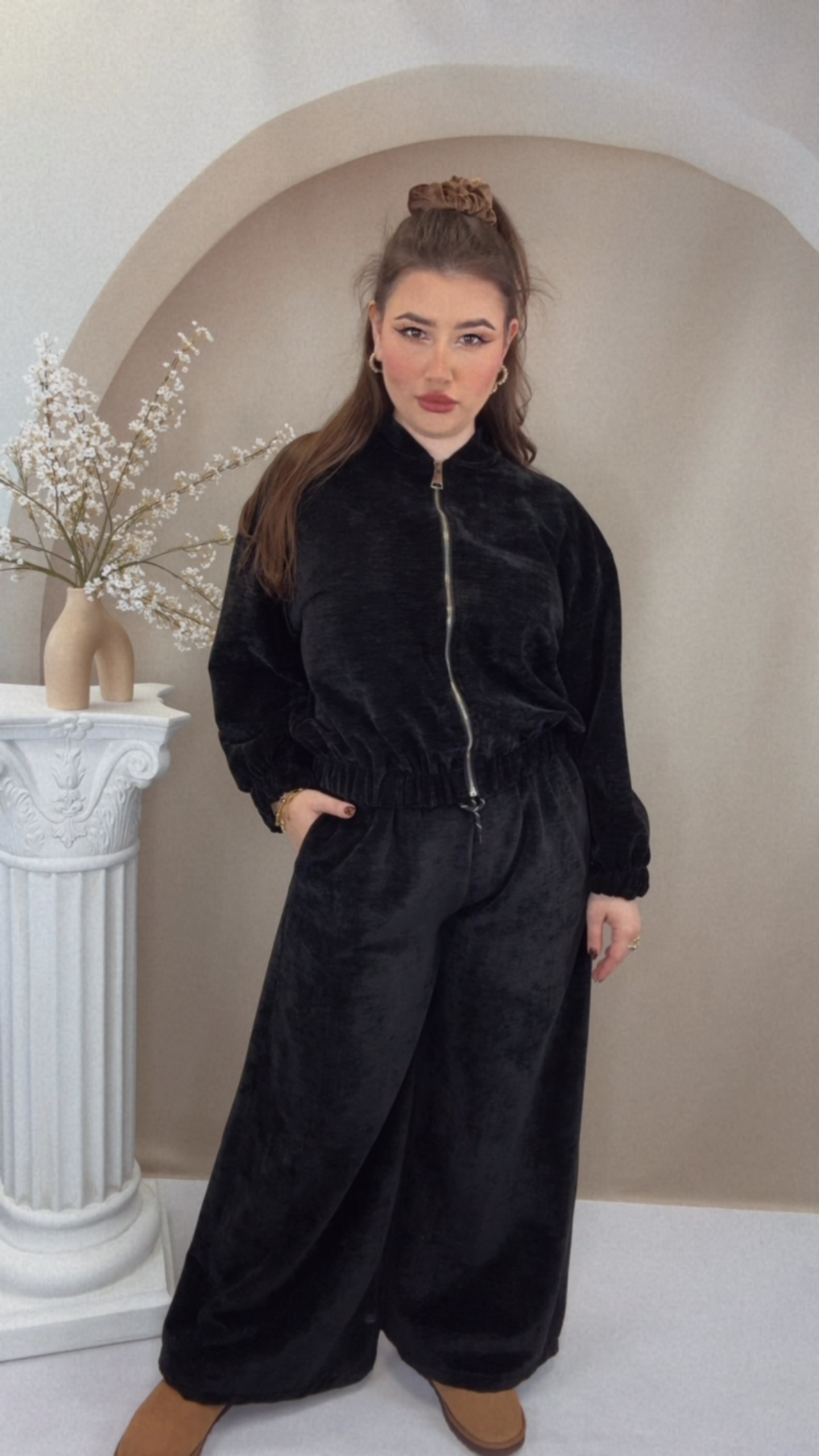 Super Cozy Samt Set - Schwarz