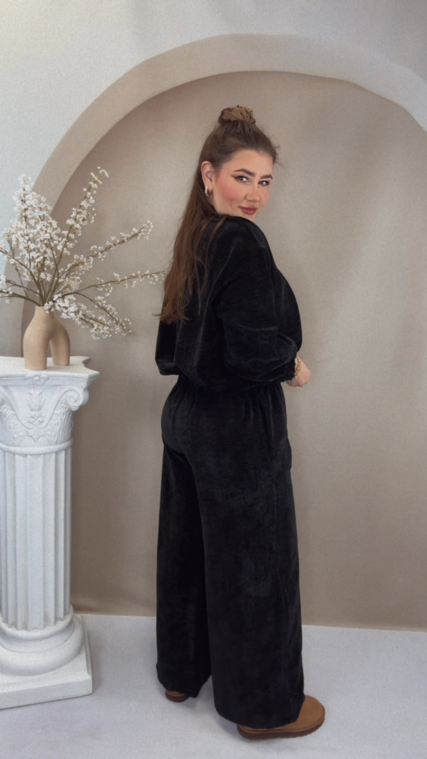 Super Cozy Samt Set - Schwarz