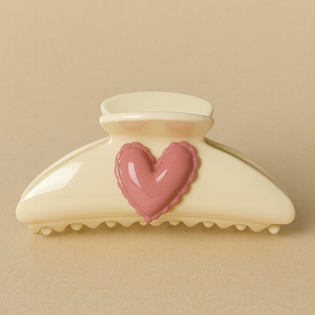 Cream Heart Haarklammer