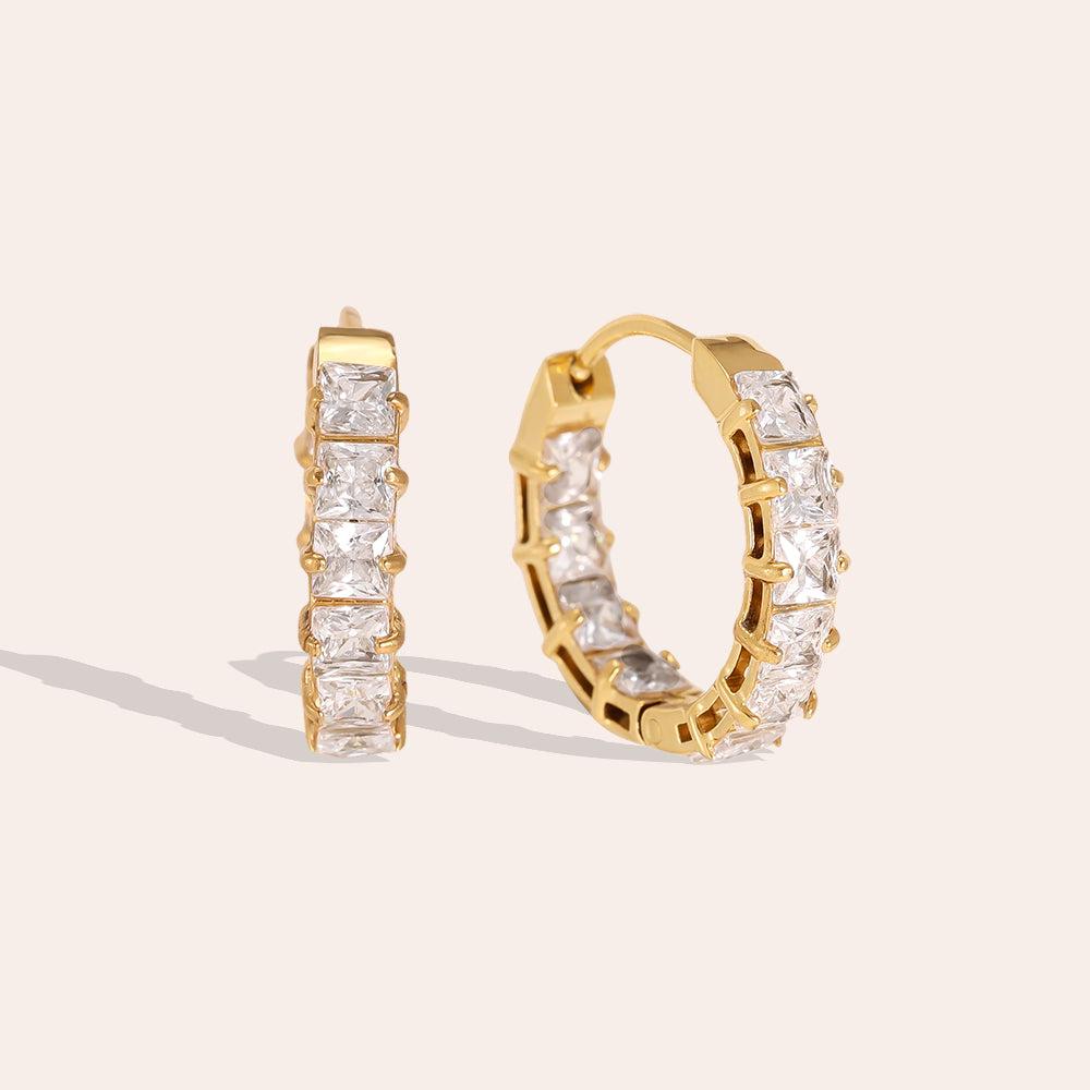 Crystal Circle Edelstahl Ohrringe mit Zirkonia