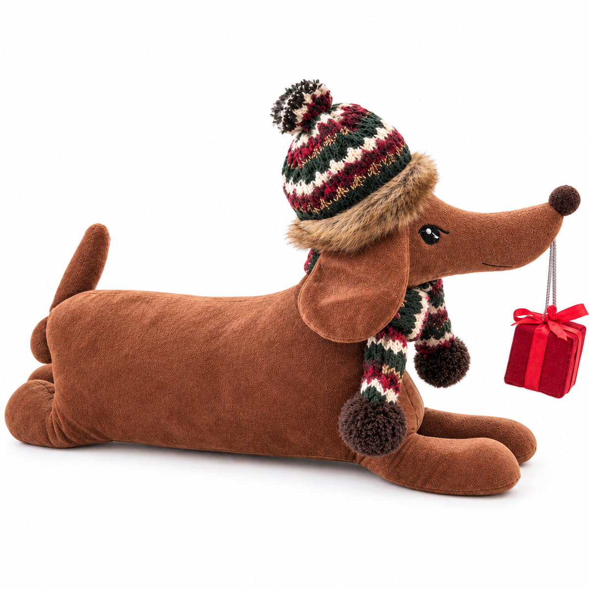 Stoff Dackel Türstopper – Weihnachten