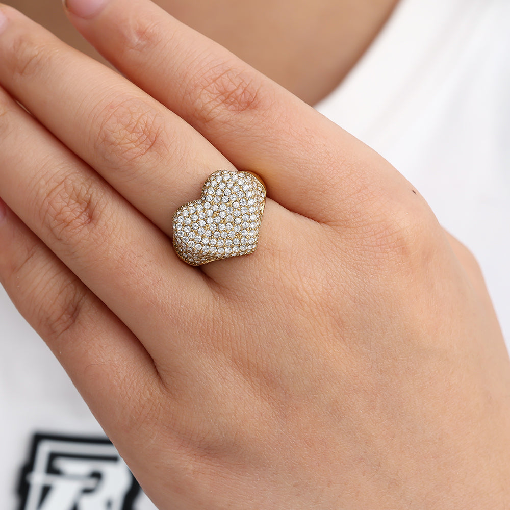Diamond Heart Statement Ring