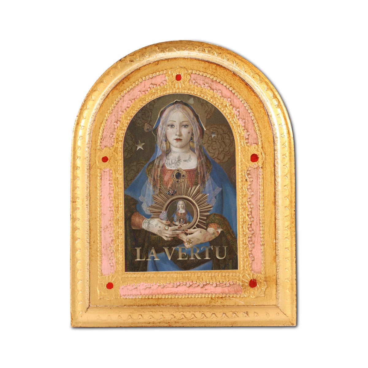 Die Tugend – Holztafel mit Illustration & Vergoldung