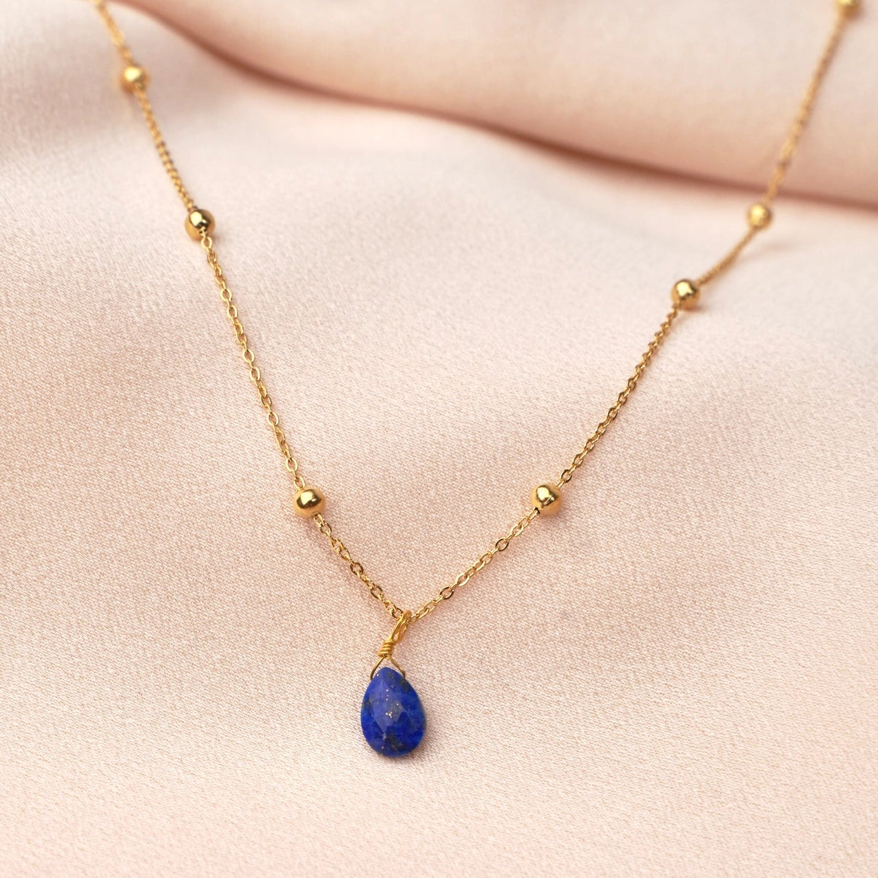 Lapislazuli Drop Kette