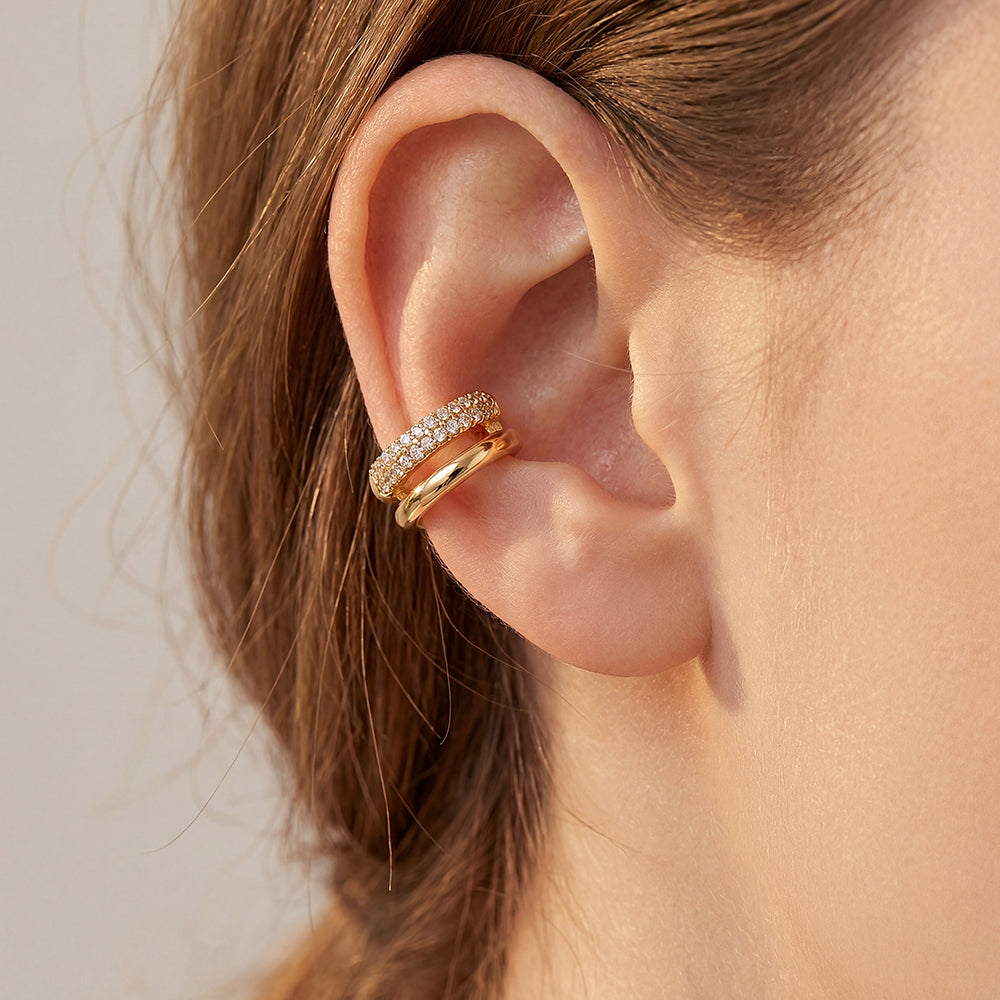 Funkelnder Ear Cuff – Gold & Silber