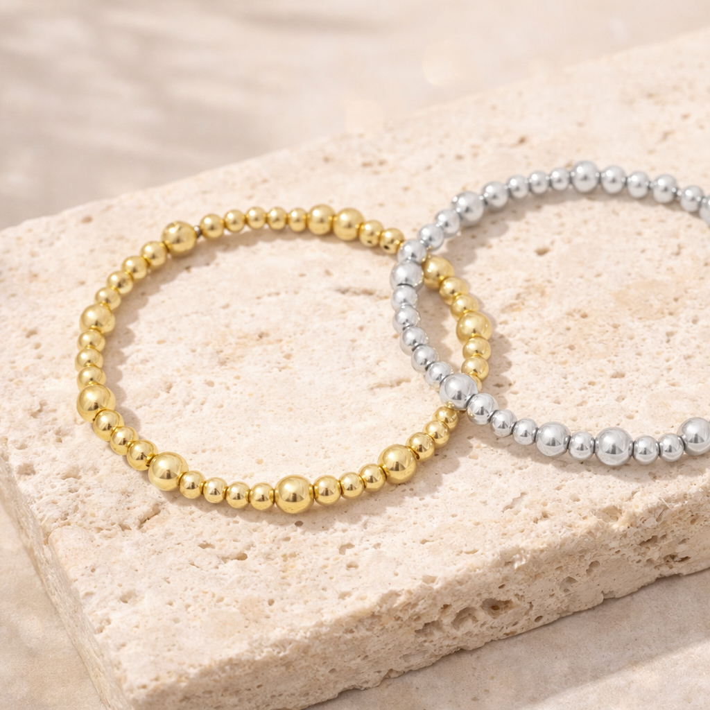 Edelstahl Bubble Armband – Gold oder Silber | Modernes Statement