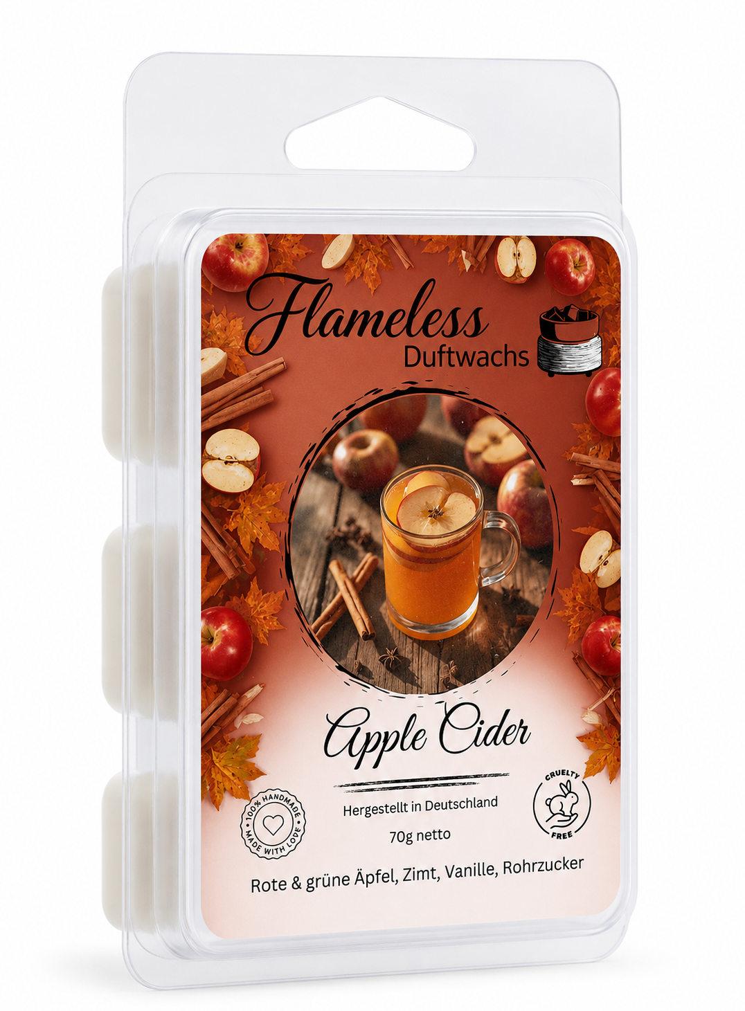 FLAMELESS Soja-Duftwachs APPLE CIDER 70 g