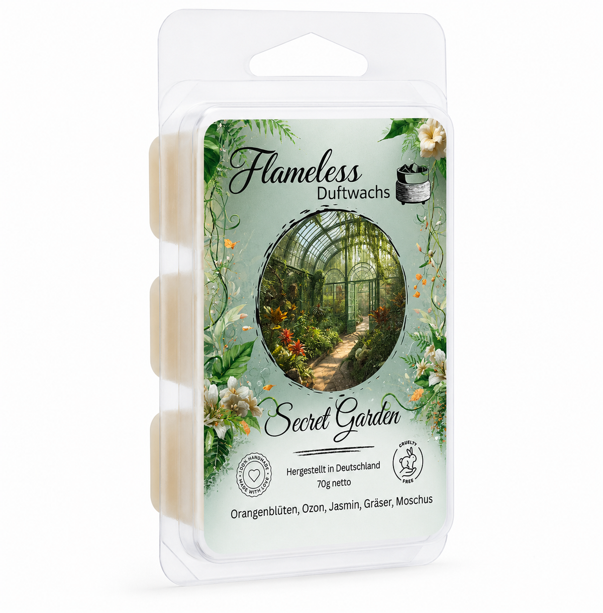 FLAMELESS Soja-Duftwachs SECRET GARDEN 70 g