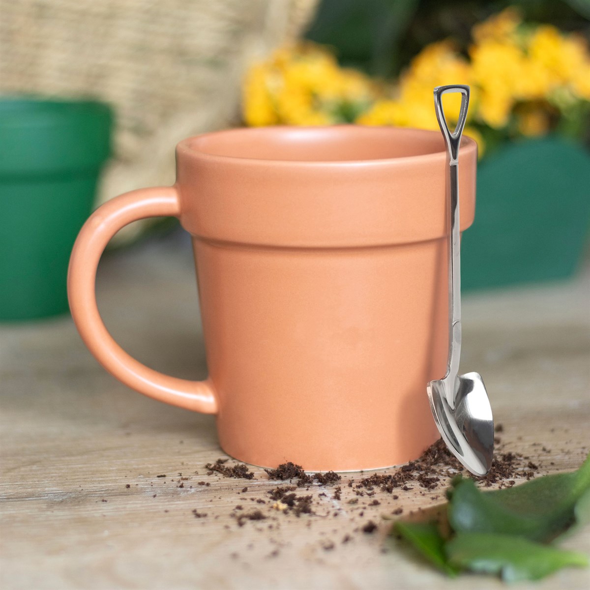 Blumentopf Tasse mit Schaufel Löffel