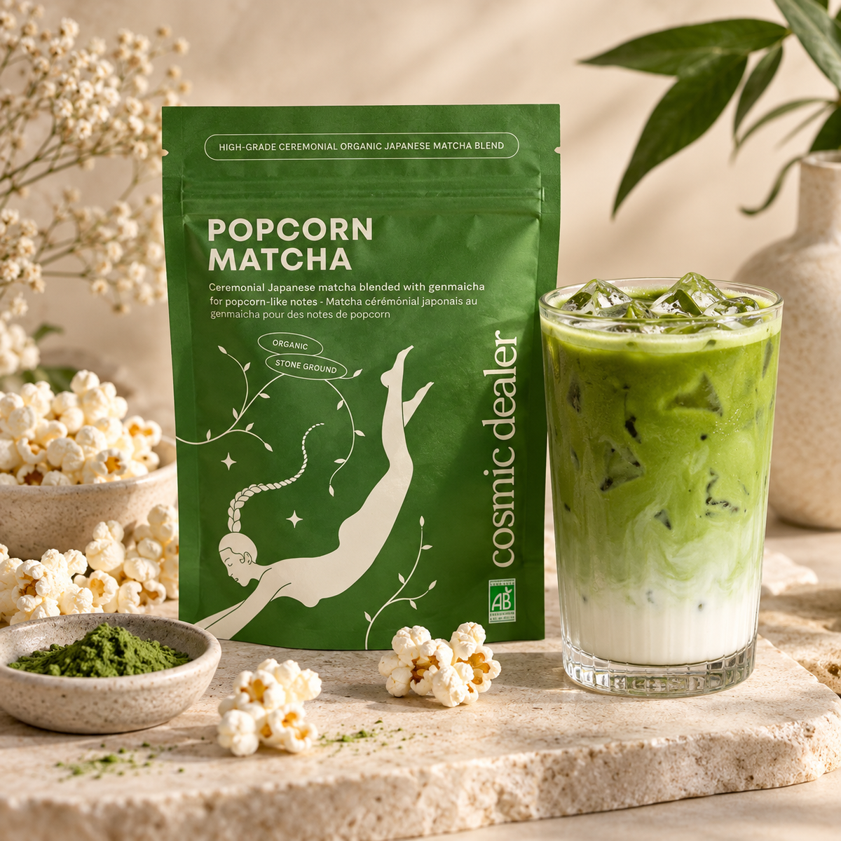 Popcorn Matcha – Ceremonial Grade & Genmaicha