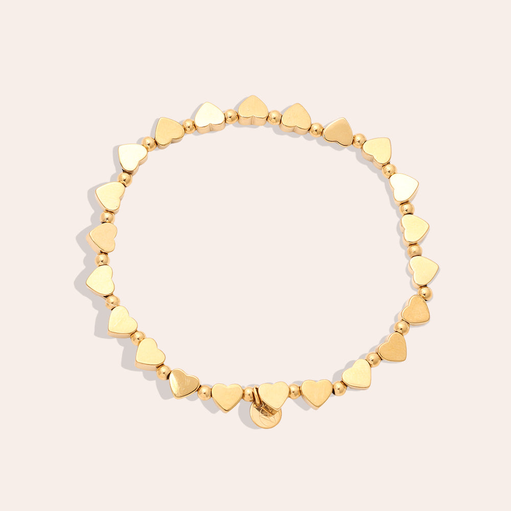 Elastic Heart Chain Armkette aus Edelstahl – Elastisches Herz-Armband