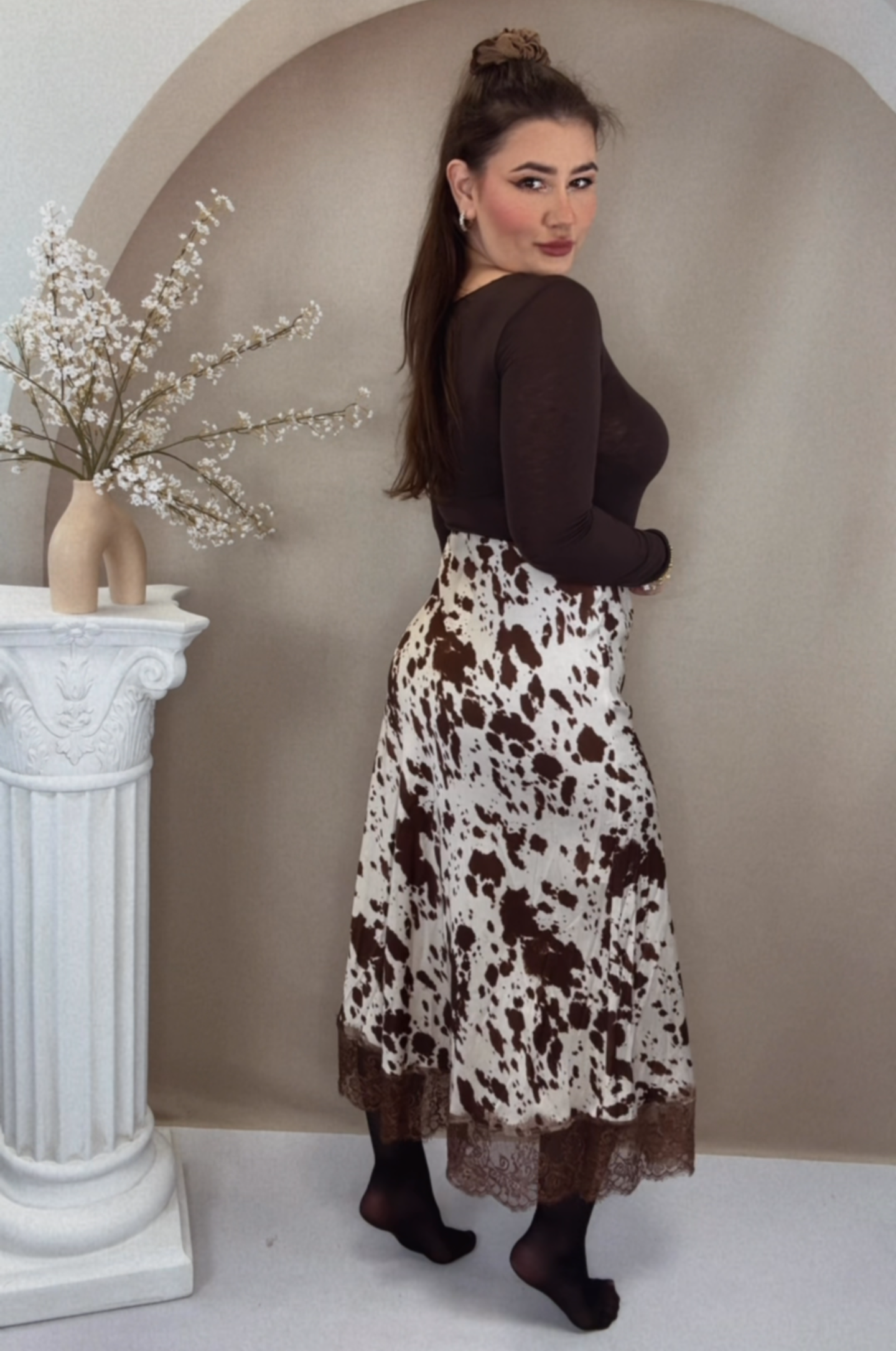 Cow Print Midi Rock
