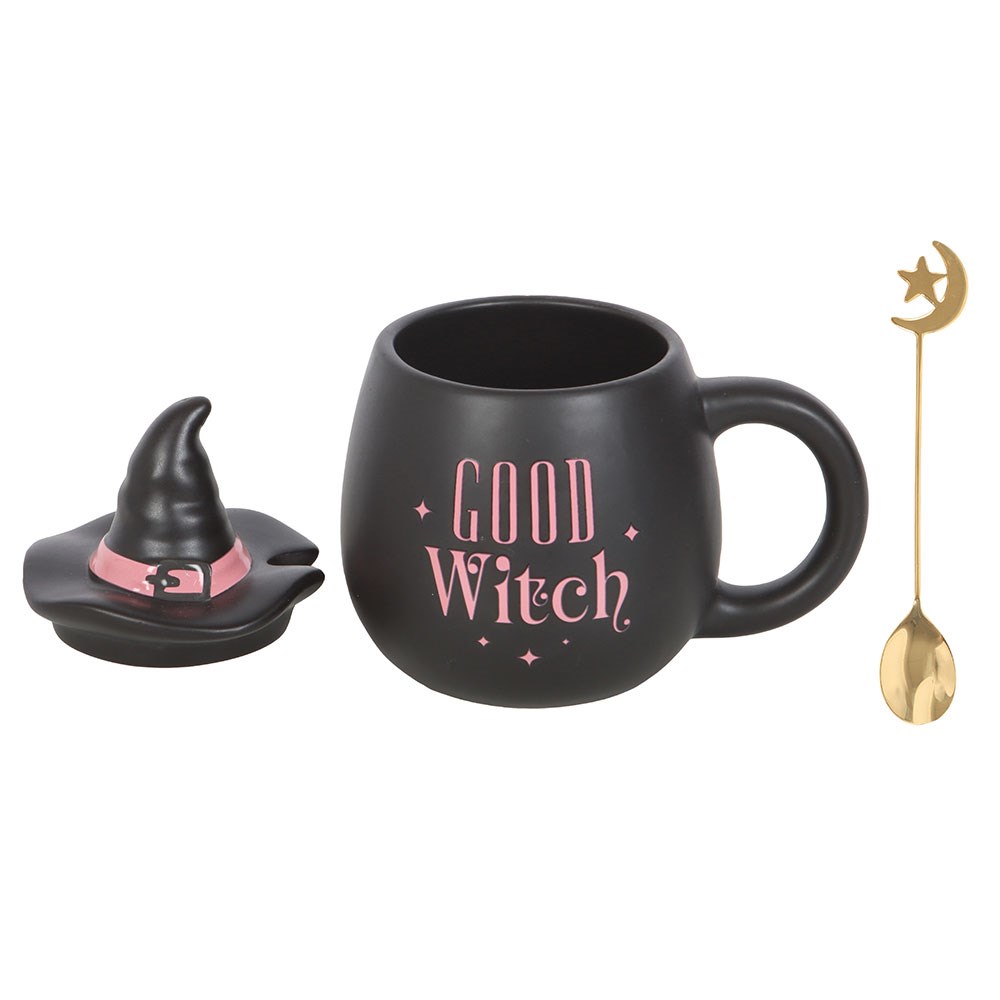 „Good Witch“-Becher mit Deckel & Mondlöffel