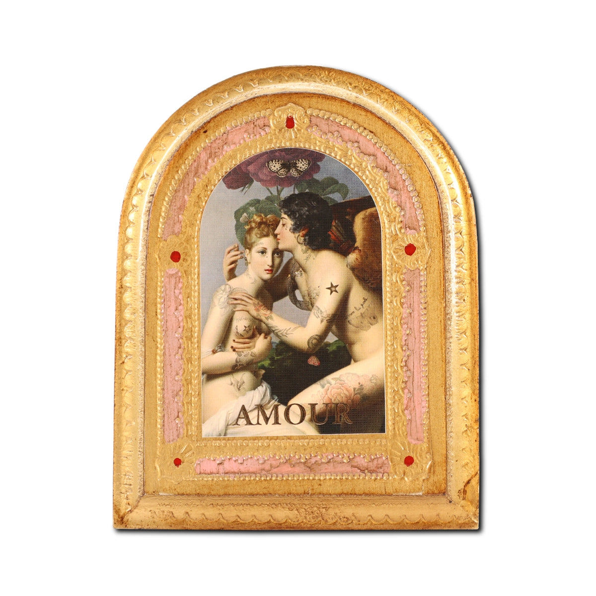 Die Liebe – Holztafel mit Illustration & Vergoldung