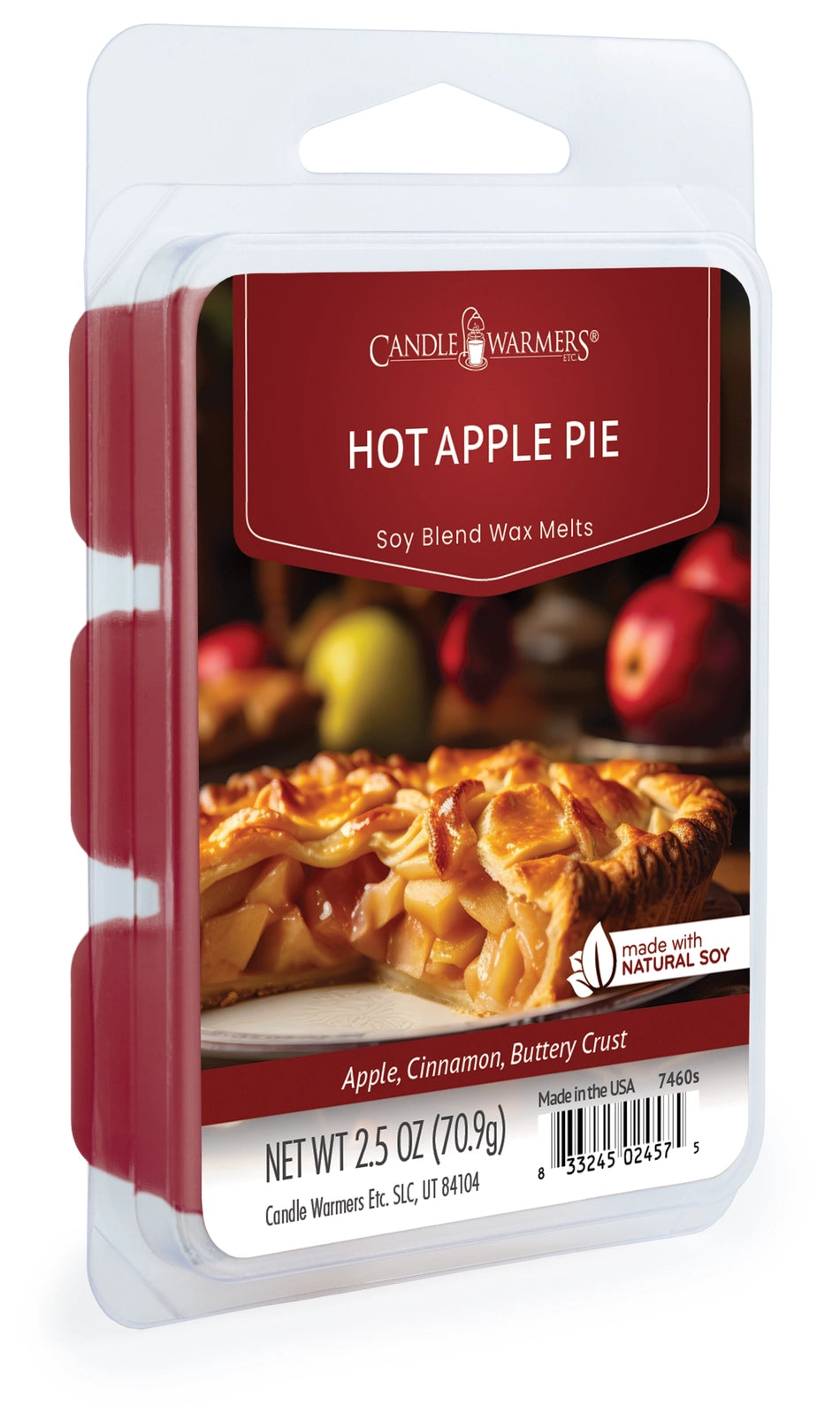 Wachsmelt – Hot Apple Pie | Handgegossen aus 100% Sojawachs, Warmer Apfelkuchen-Duft