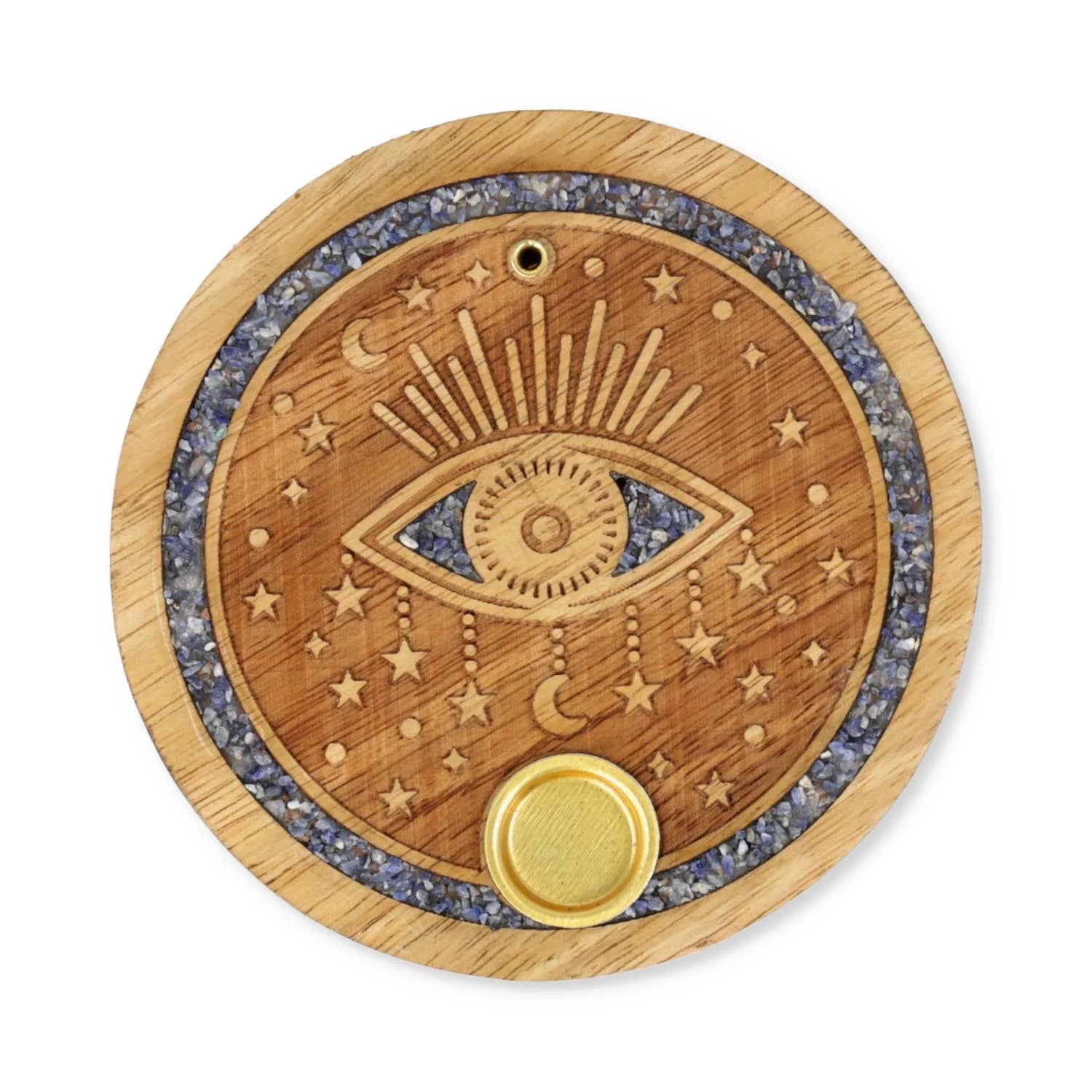 Räucherstäbchen- & Räucherkegelhalter Spirituelles Auge mit Sodalith
