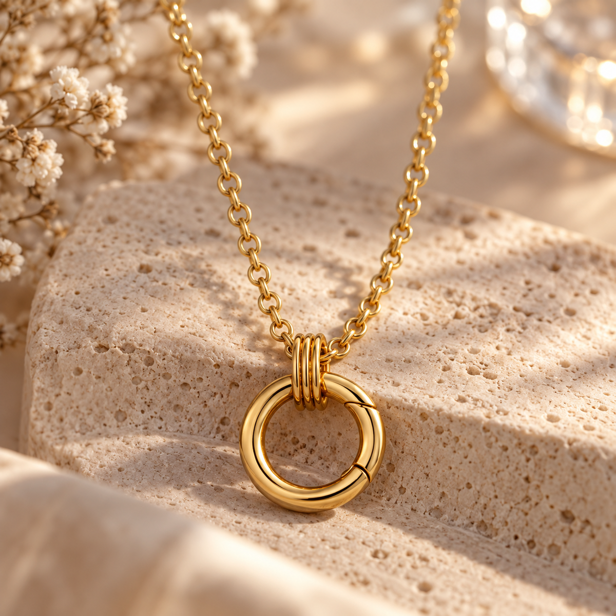 Charm Kette mit aufklappbarem Ring