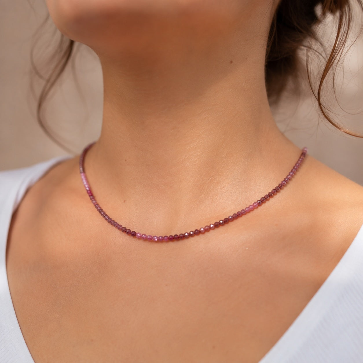 Edelsteinkette Pinker Turmalin – facettiert