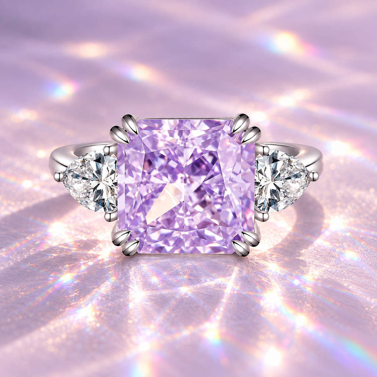 Radiant Diamond – Lavender Mirage Ring